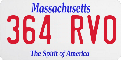 MA license plate 364RV0