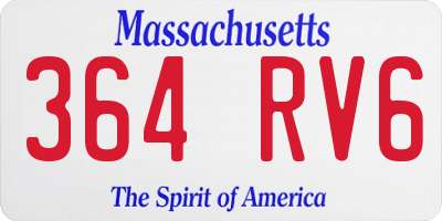 MA license plate 364RV6