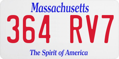 MA license plate 364RV7