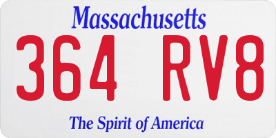 MA license plate 364RV8
