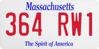 MA license plate 364RW1