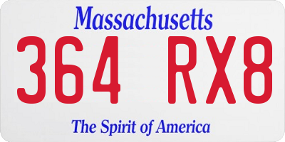 MA license plate 364RX8