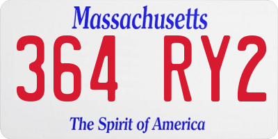 MA license plate 364RY2
