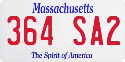 MA license plate 364SA2