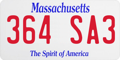 MA license plate 364SA3
