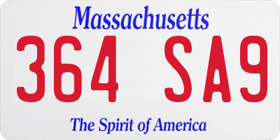 MA license plate 364SA9