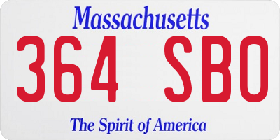 MA license plate 364SB0