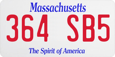 MA license plate 364SB5