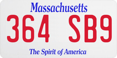 MA license plate 364SB9