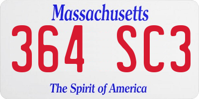MA license plate 364SC3