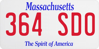 MA license plate 364SD0