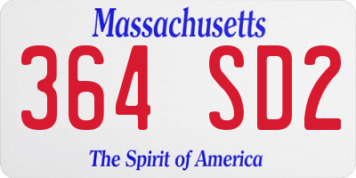 MA license plate 364SD2