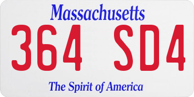 MA license plate 364SD4