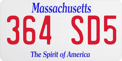MA license plate 364SD5