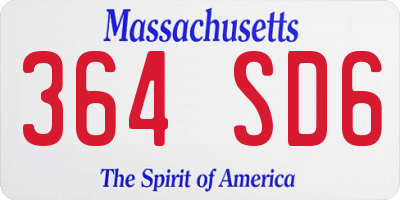 MA license plate 364SD6