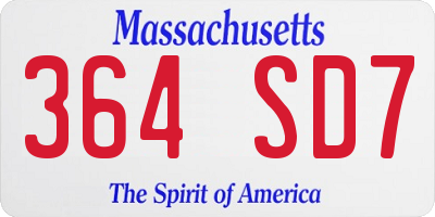 MA license plate 364SD7