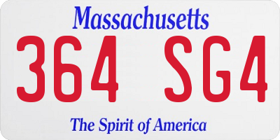 MA license plate 364SG4