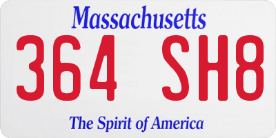 MA license plate 364SH8