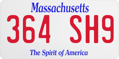 MA license plate 364SH9