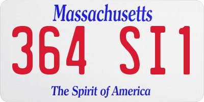 MA license plate 364SI1