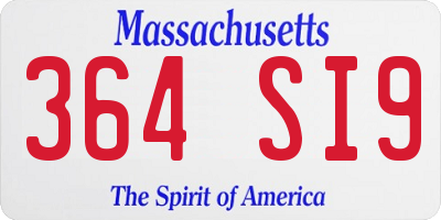 MA license plate 364SI9