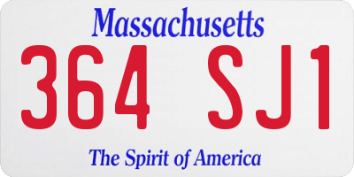 MA license plate 364SJ1