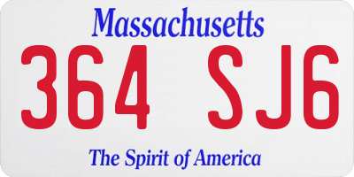 MA license plate 364SJ6