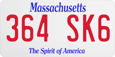 MA license plate 364SK6