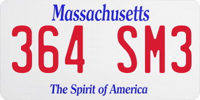MA license plate 364SM3
