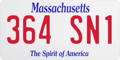 MA license plate 364SN1