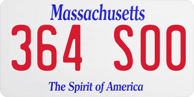 MA license plate 364SO0