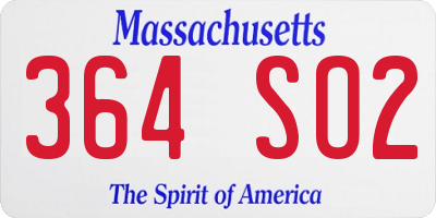 MA license plate 364SO2