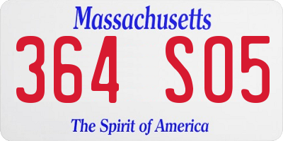 MA license plate 364SO5