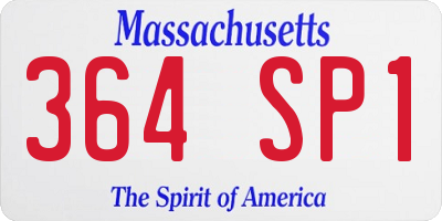 MA license plate 364SP1