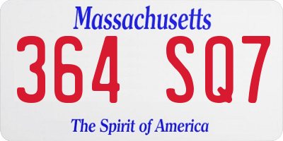 MA license plate 364SQ7