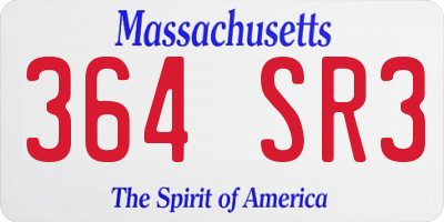 MA license plate 364SR3