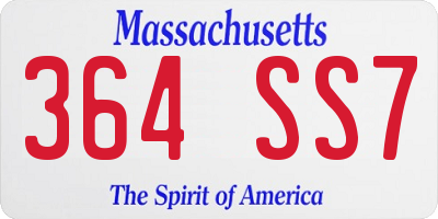 MA license plate 364SS7
