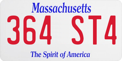MA license plate 364ST4