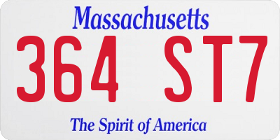 MA license plate 364ST7