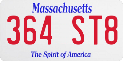 MA license plate 364ST8