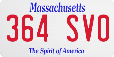 MA license plate 364SV0