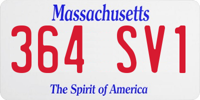 MA license plate 364SV1