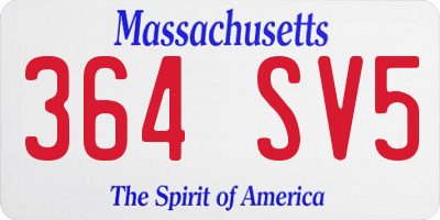 MA license plate 364SV5