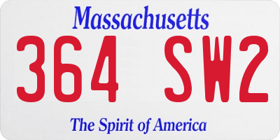 MA license plate 364SW2