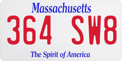 MA license plate 364SW8
