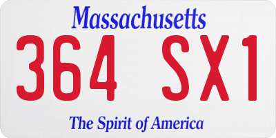 MA license plate 364SX1