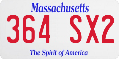 MA license plate 364SX2