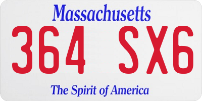 MA license plate 364SX6