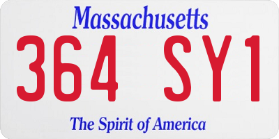 MA license plate 364SY1