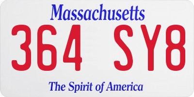 MA license plate 364SY8